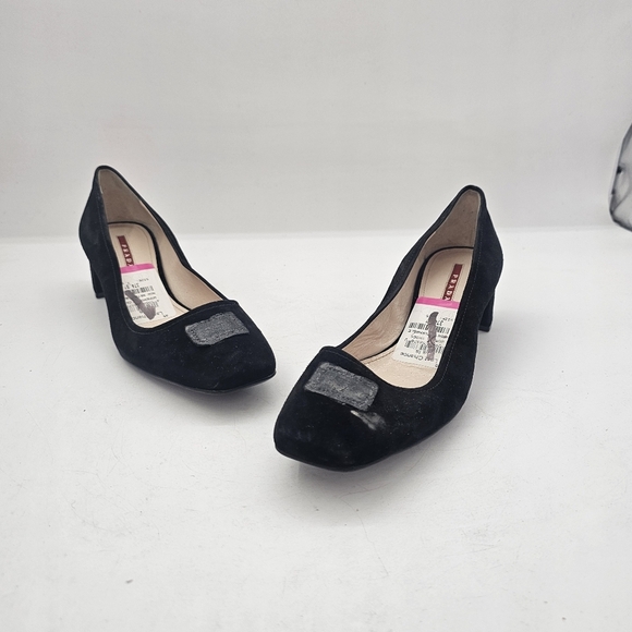 Prada Black Suede Block Heel Pumps Size 7.5 Narrow - Picture 11 of 11